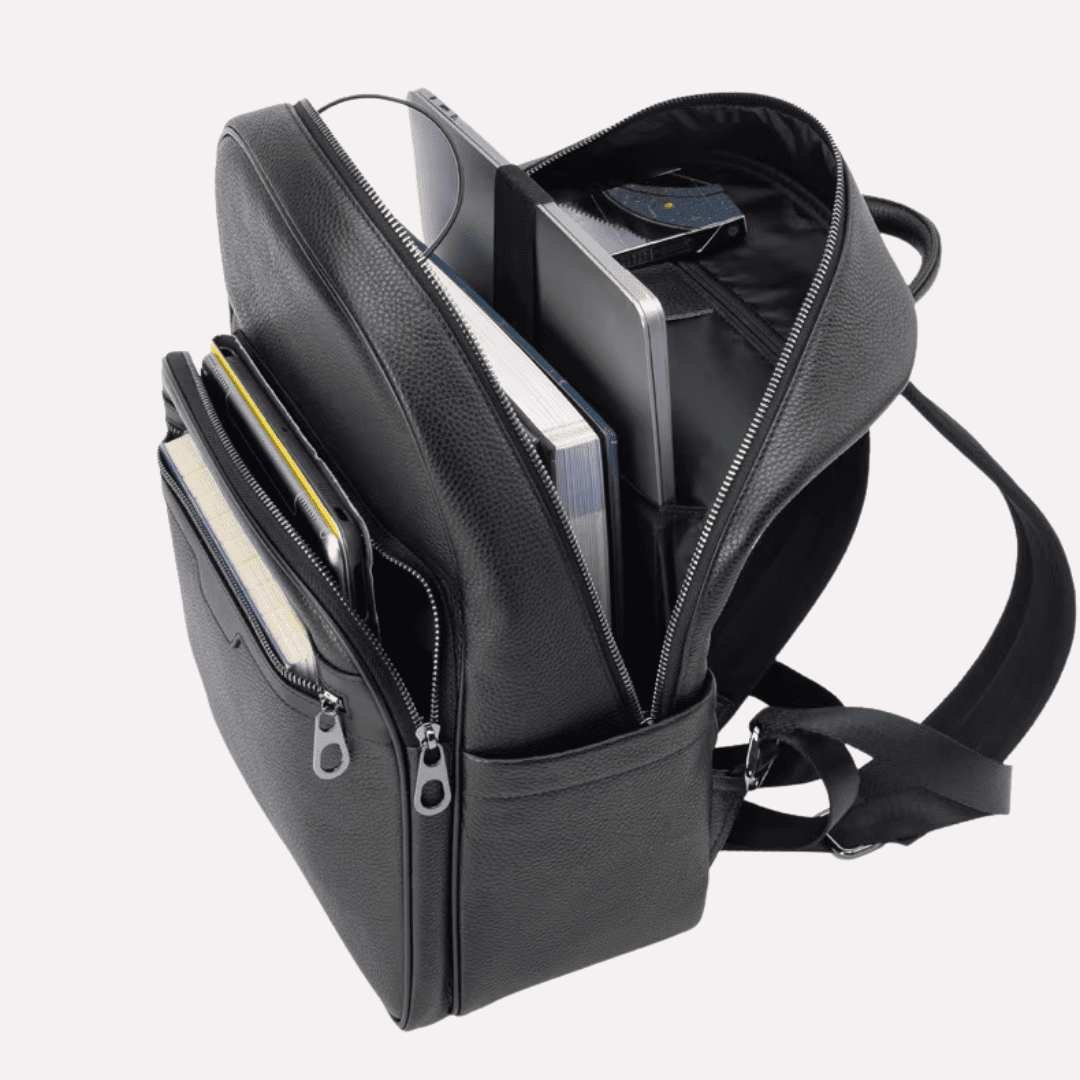 Sac à Dos Homme Ordinateur 15.6 Pouces Cuir de Vachette