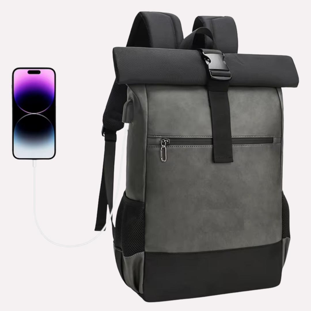 Sac à Dos Homme Ordinateur Portable 15.6 Pouces - Cuir PU et Oxford