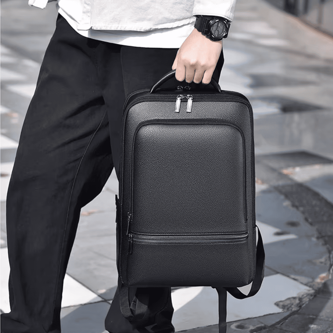 Sac à Dos Ordinateur Portable Homme 15.6 pouces Cuir PU