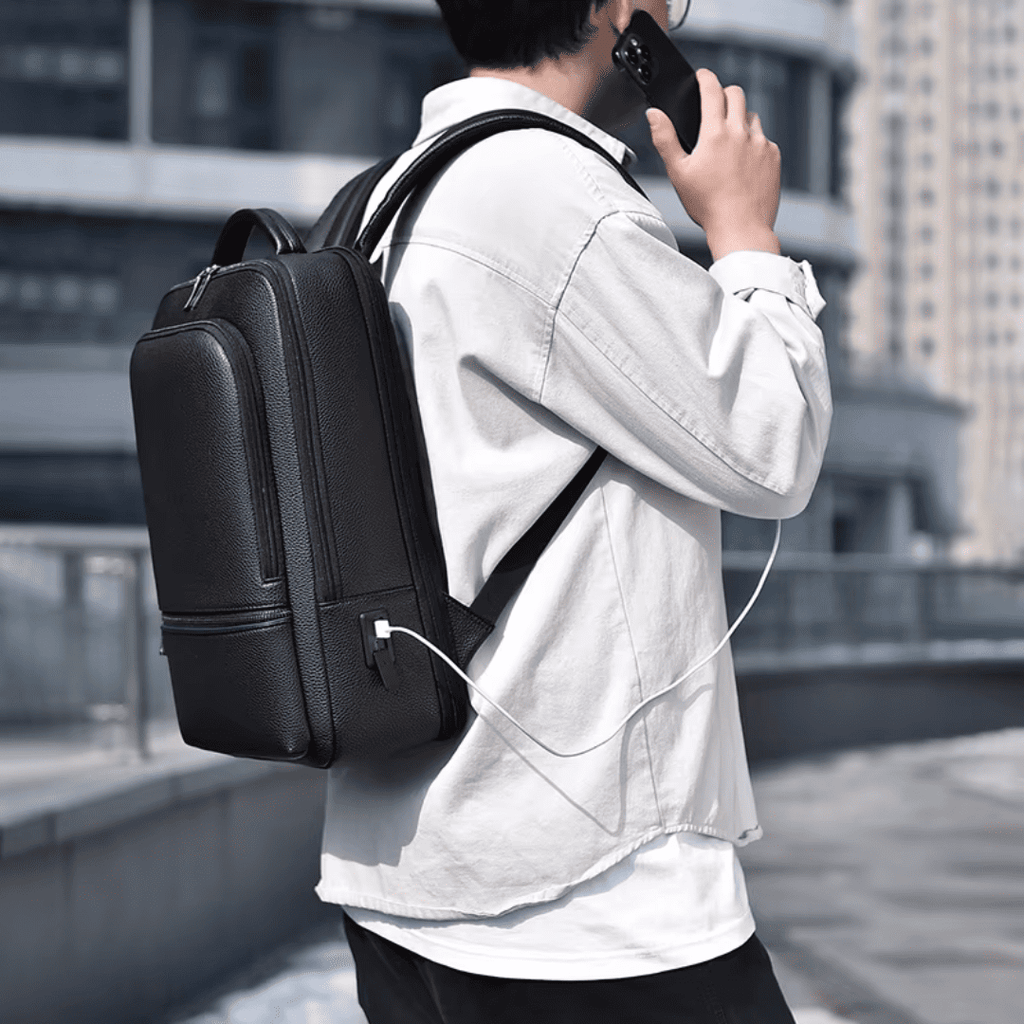 Sac à Dos Homme Noir pour Ordinateur Portable 15.6 Pouces - Polyuréthane