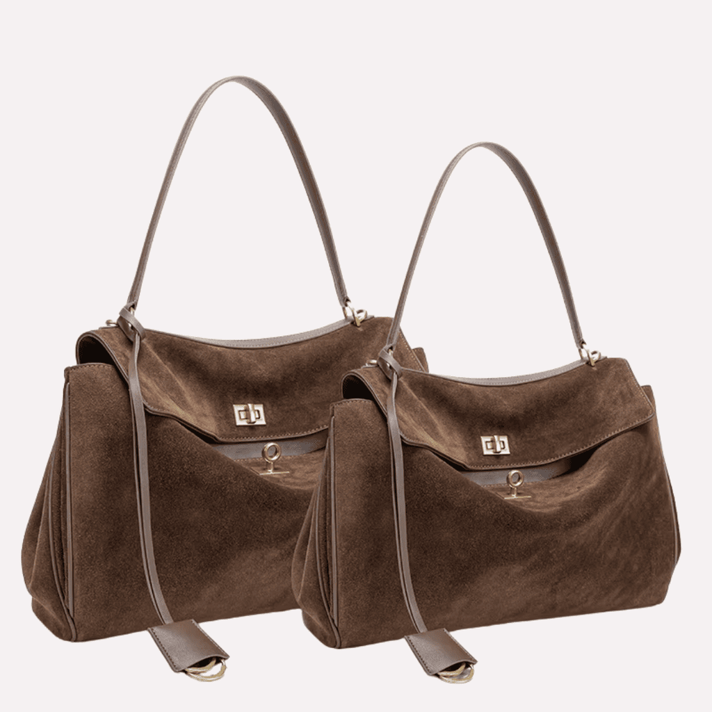 Sac à Main Femme Bandoulière Aspect Daim - Cuir de Vachette