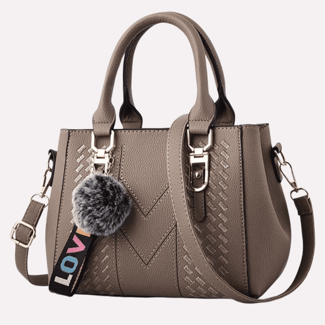 Sac à Main Femme Brodé avec Pompon - Cuir PU