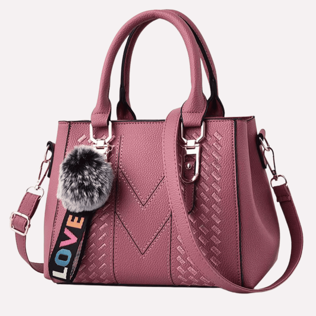 Sac à Main Femme Brodé avec Pompon - Cuir PU