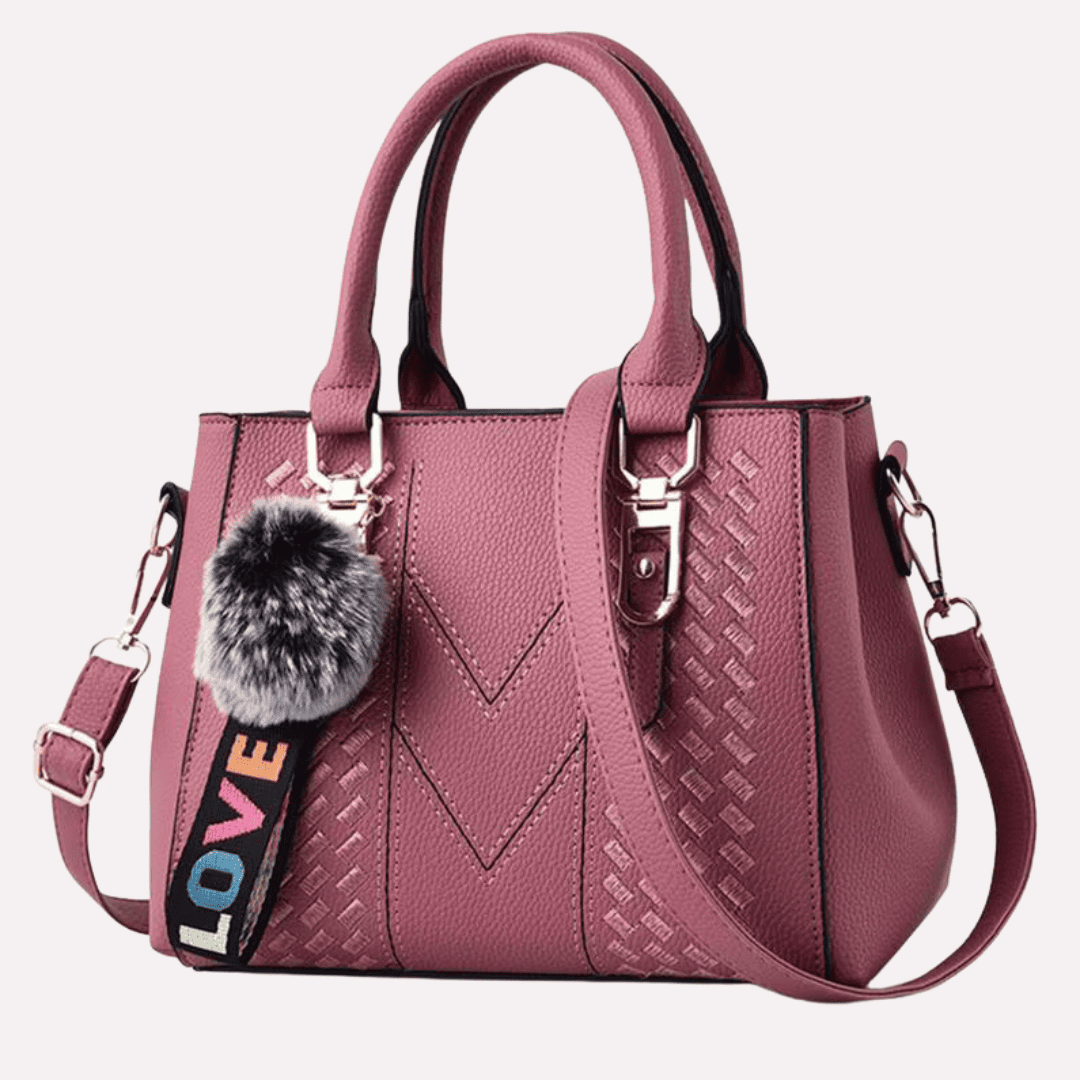 Sac à Main Femme Brodé avec Pompon - Cuir PU