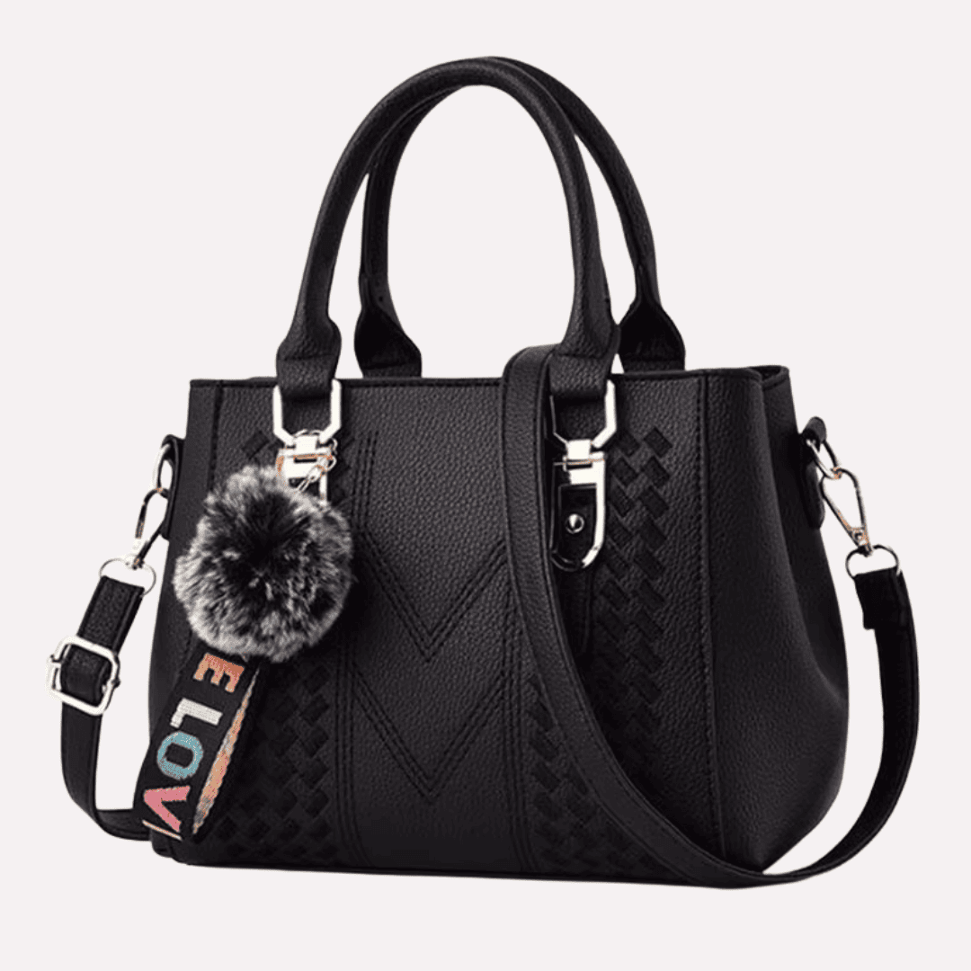 Sac à Main Femme Brodé avec Pompon - Cuir PU