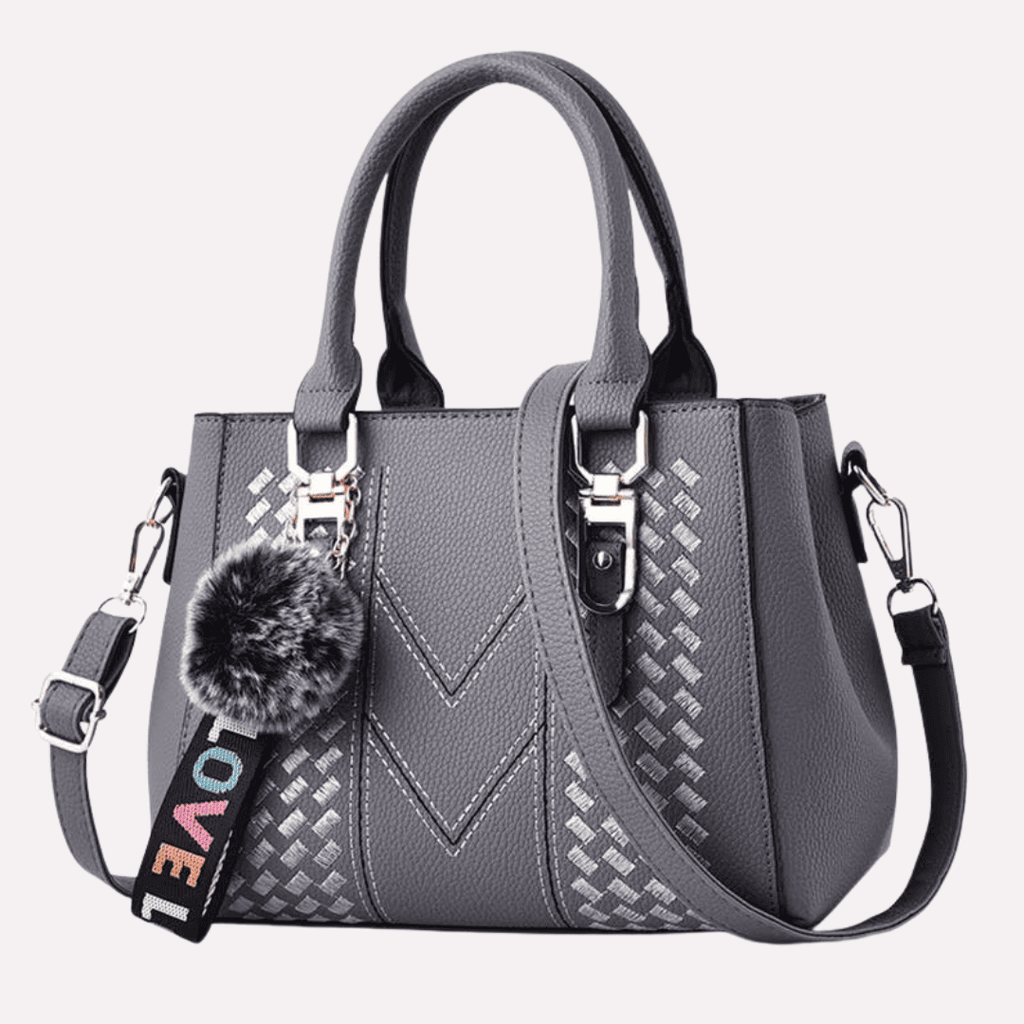 Sac à Main Femme Brodé avec Pompon - Cuir PU