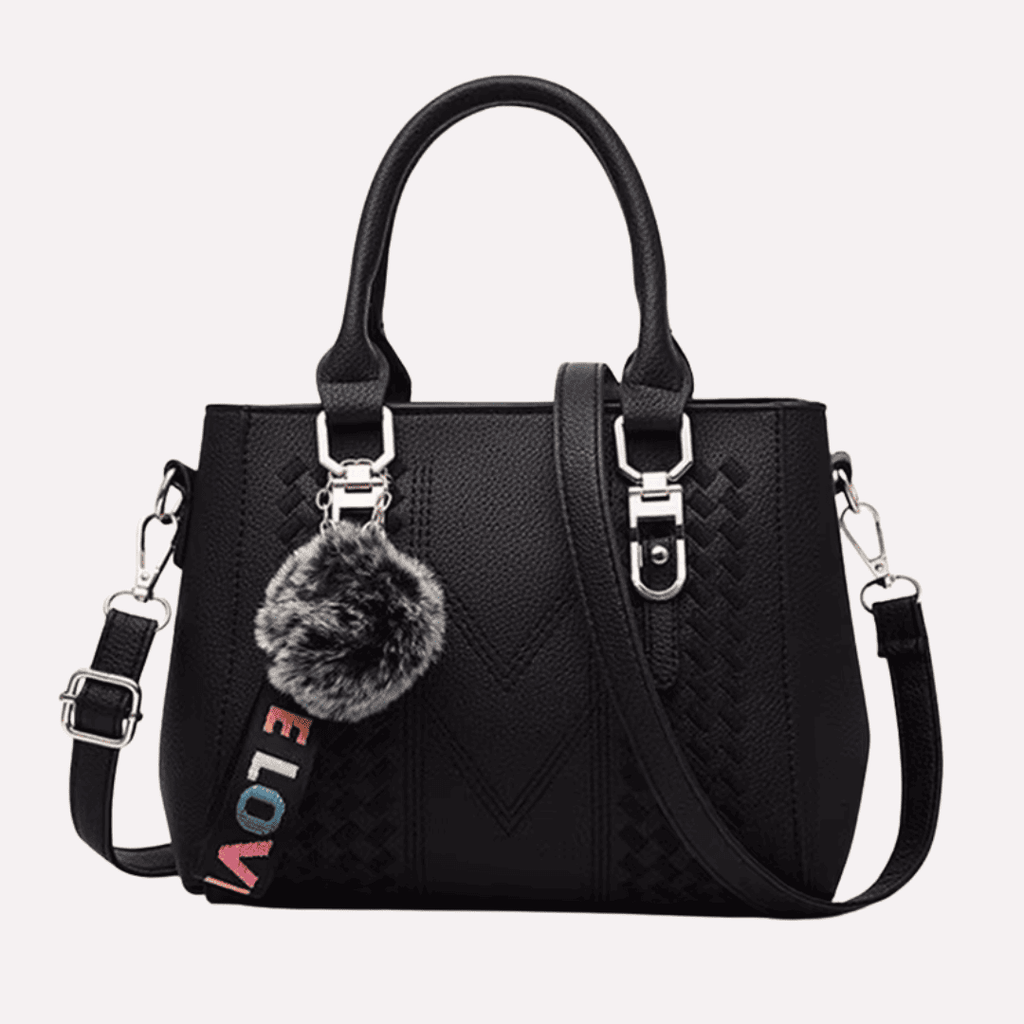 Sac à Main Femme Brodé avec Pompon - Cuir PU