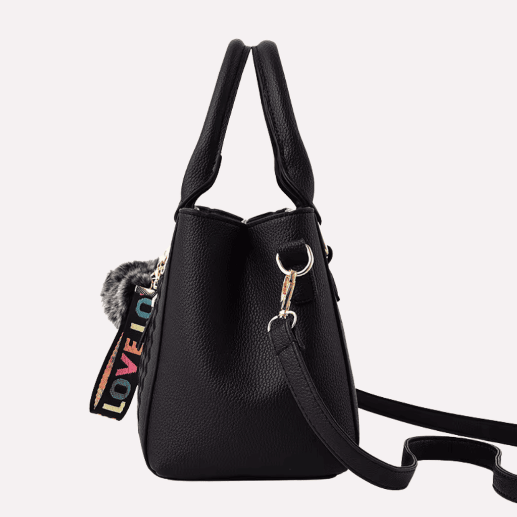 Sac à Main Femme Brodé avec Pompon - Cuir PU