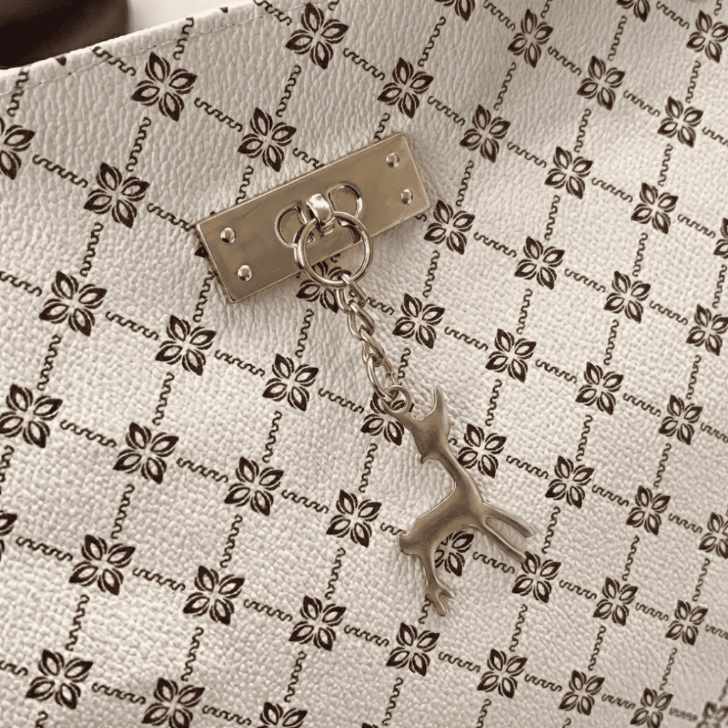 Sac à Main Femme Cabas Géométrique - Détails Dorés