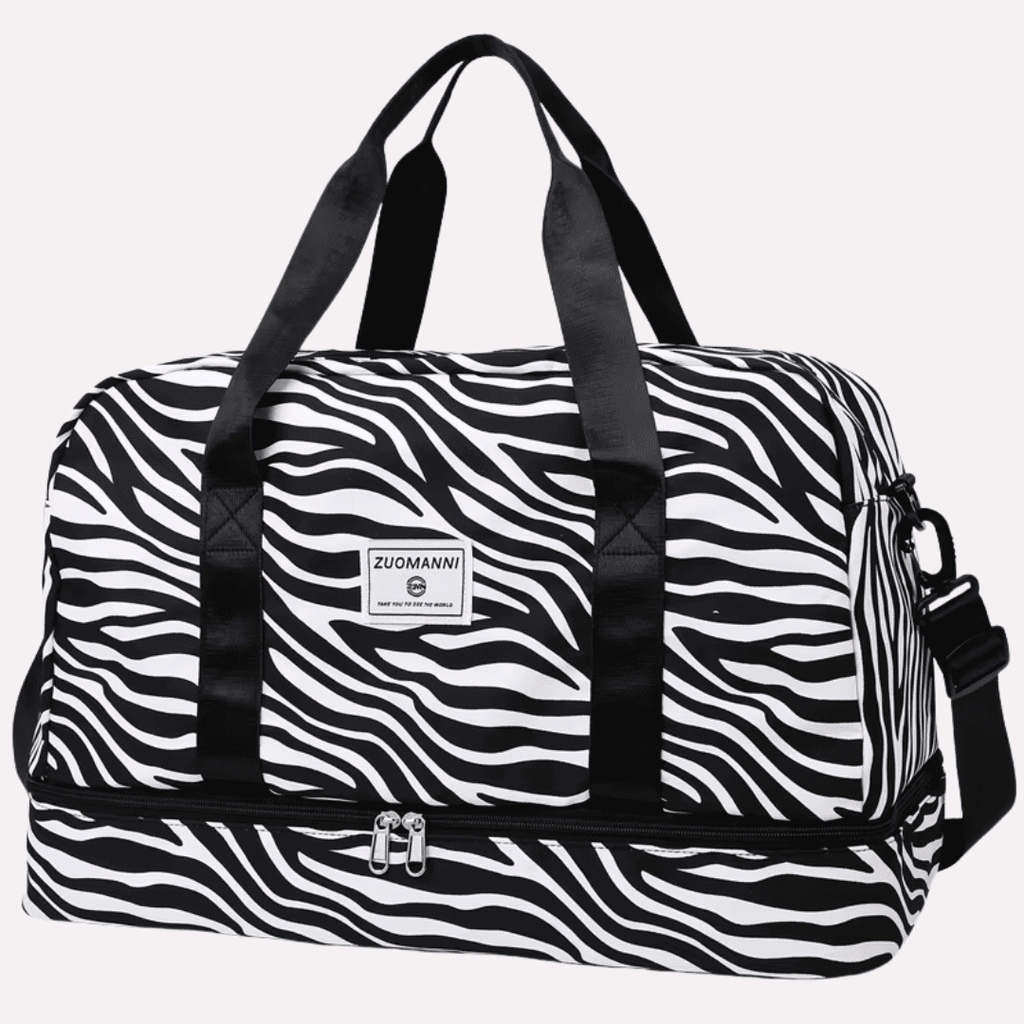 Sac de Voyage Femme Grande Capacité - Nylon Imprimé Léopard/Zèbre