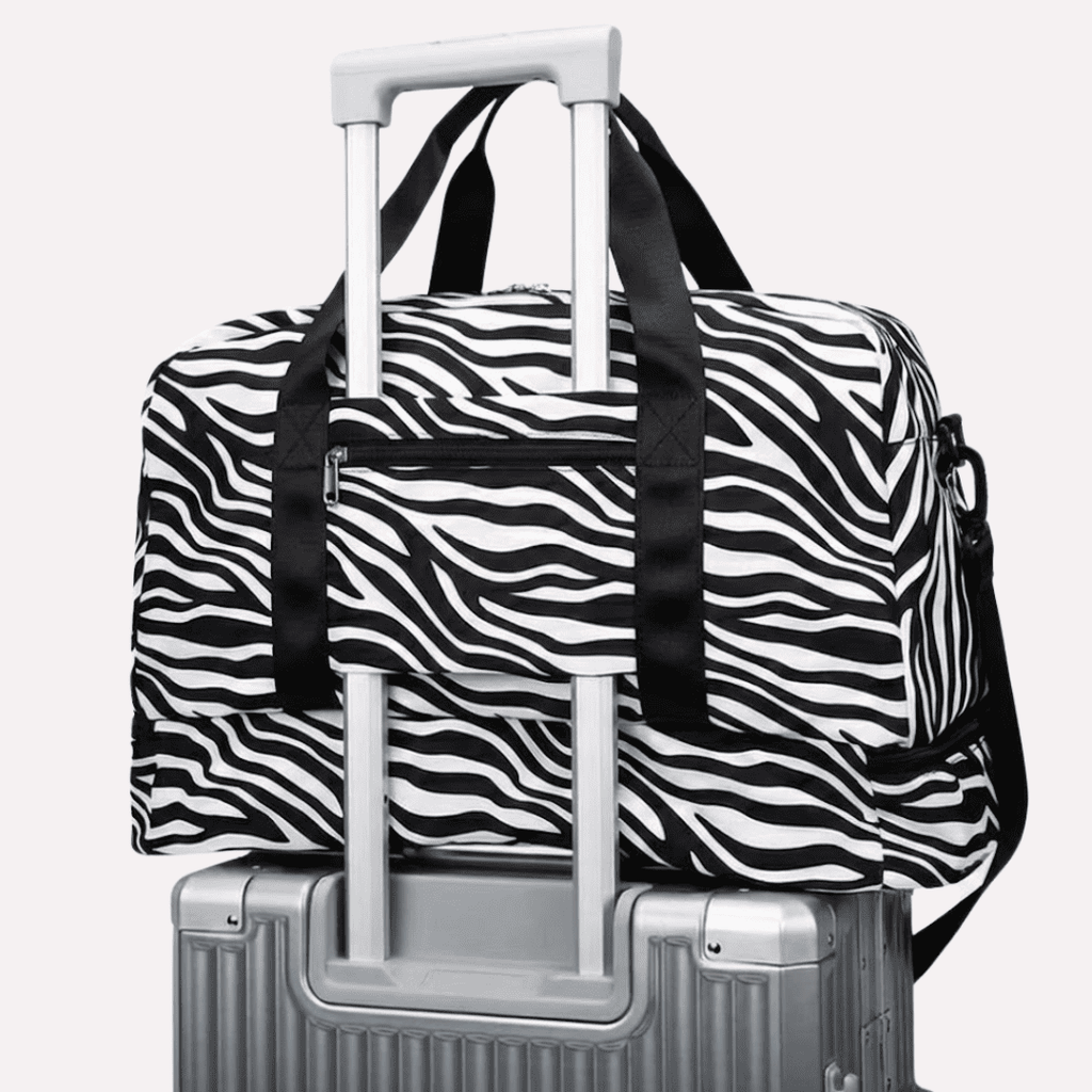 Sac de Voyage Femme Grande Capacité - Nylon Imprimé Léopard/Zèbre