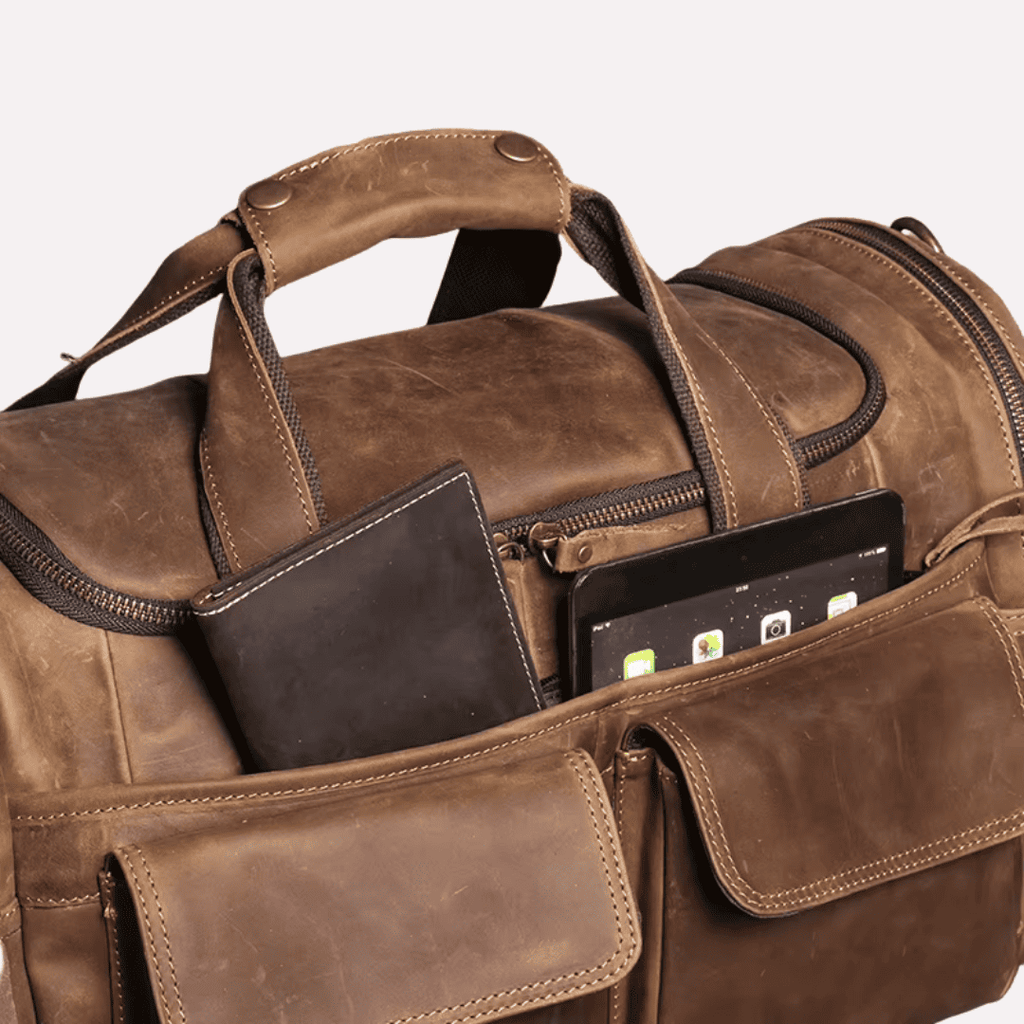 Sac de Voyage d'Affaires Homme Bandoulière - Cuir de Vachette