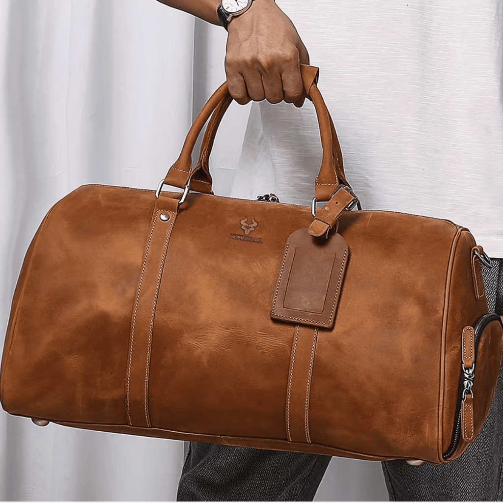 Sac de voyage Homme Bandoulière en Cuir de Vachette - Format Cabine