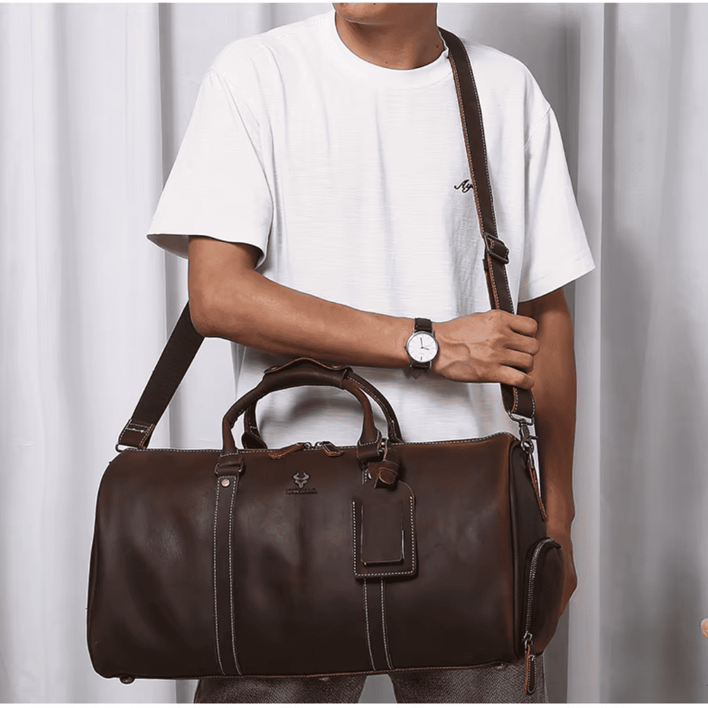 Sac de voyage Homme Bandoulière en Cuir de Vachette - Format Cabine