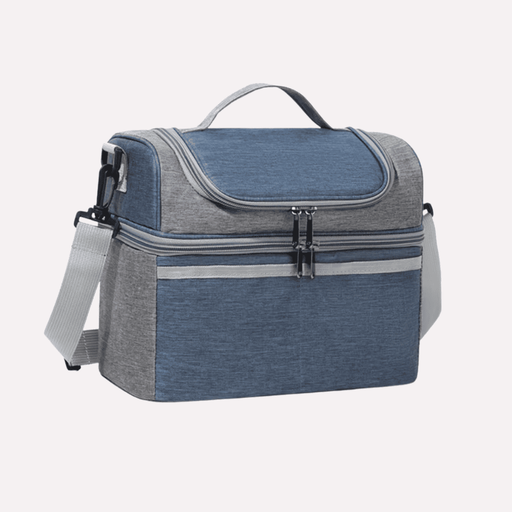 Sac Isotherme 10L Double Compartiment à Bandoulière - Polyester Oxford