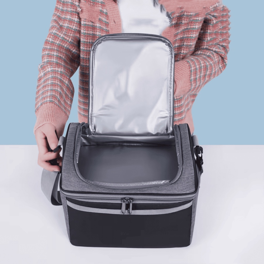 Sac Isotherme 10L Double Compartiment à Bandoulière - Polyester Oxford