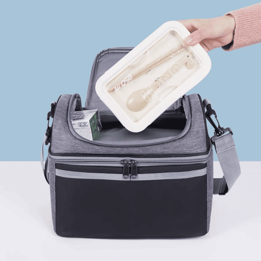 Sac Isotherme 10L Double Compartiment à Bandoulière - Polyester Oxford