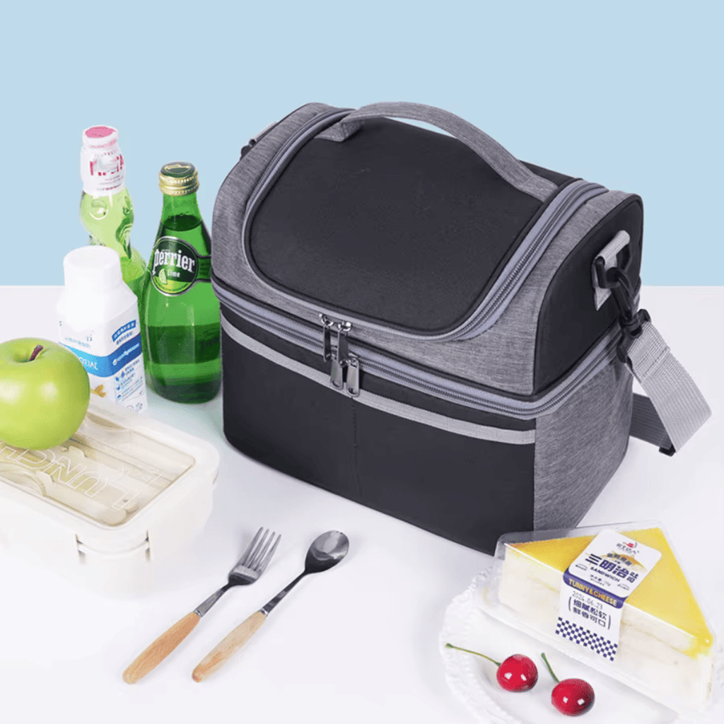 Sac Isotherme 10L Double Compartiment à Bandoulière - Polyester Oxford
