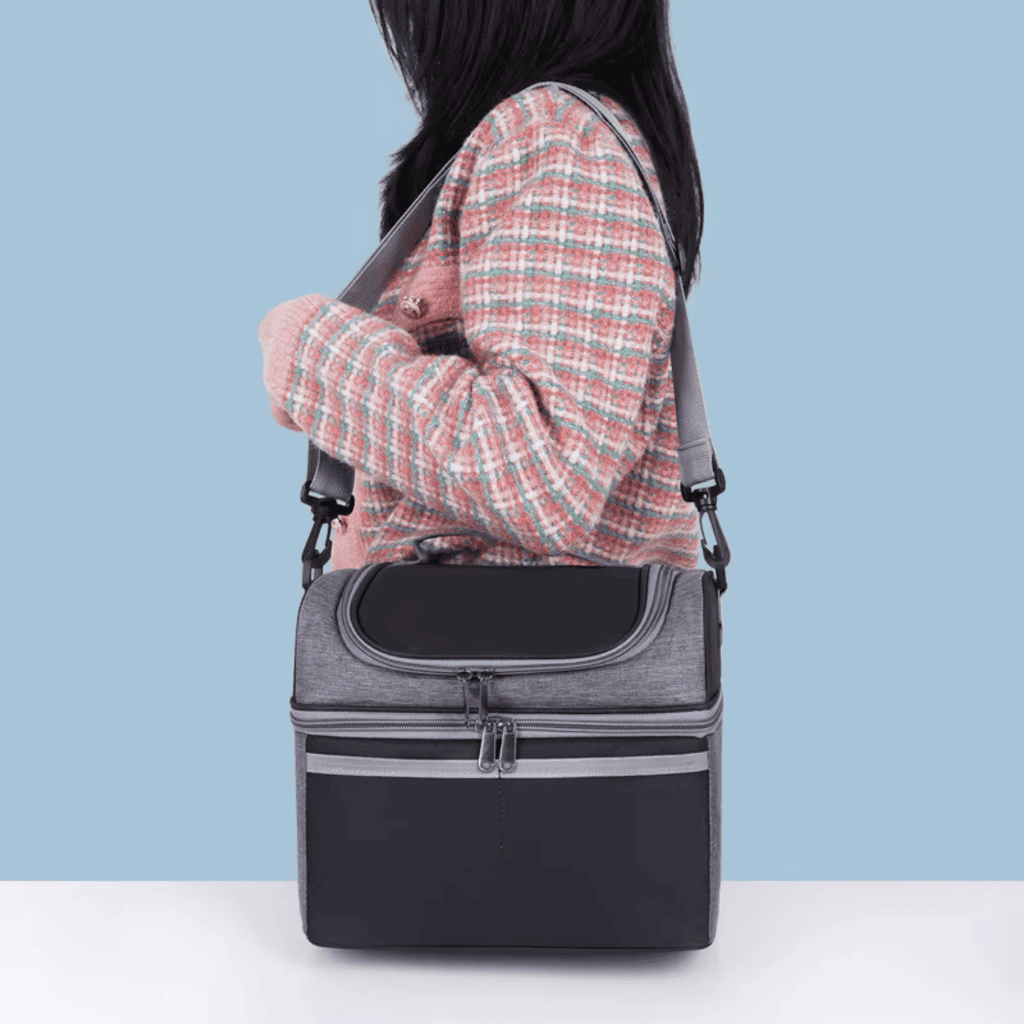 Sac Isotherme 10L Double Compartiment à Bandoulière - Polyester Oxford