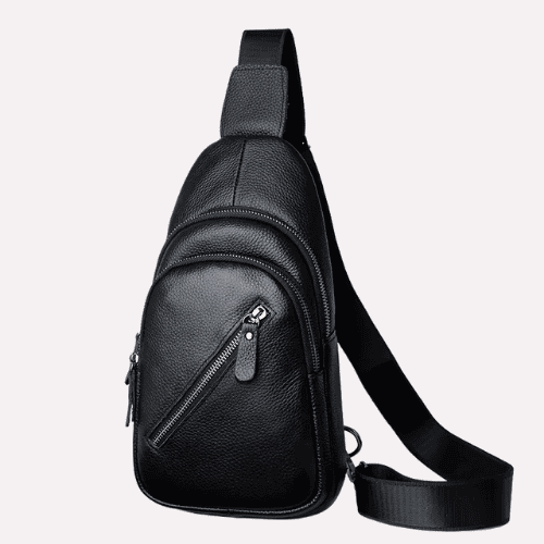 Sacoche Homme en Cuir Grainé Bandoulière