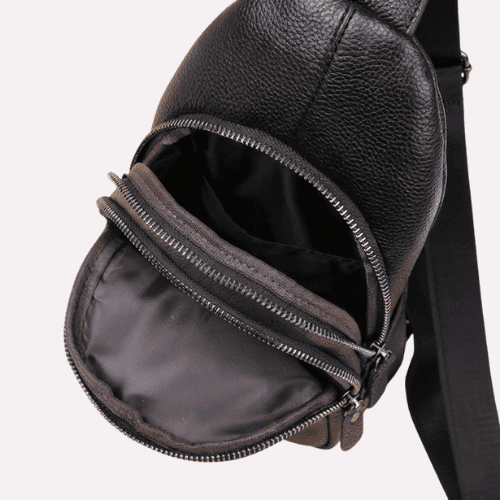 Sacoche Homme en Cuir Grainé Bandoulière