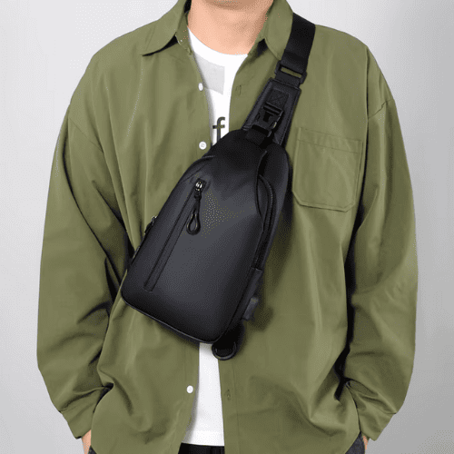 Sacoche Homme en PVC Déperlant & Port USB