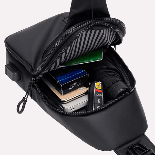 Sacoche Homme en PVC Étanche & Port USB