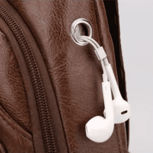 Sacoche homme "Sling" Vintage en Cuir Microfibre avec Port USB